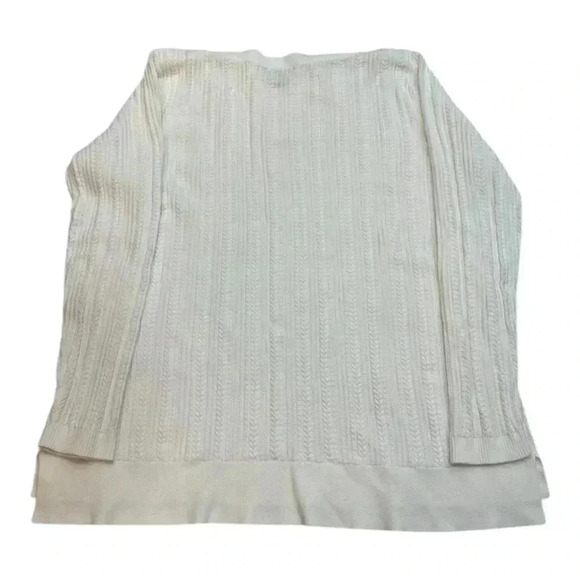 Lands End Tunic Style Boat Neck Cable Sweater Size XL - Picture 4 of 5